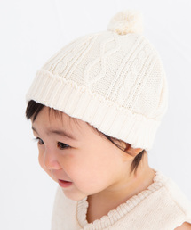 POMPKINS（ポプキンズ）の「【 pompkinsbaby / ポプキンズベビー 】縄編みニットキャップ（ニットキャップ/ビーニー）」