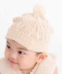 POMPKINS（ポプキンズ）の「【 pompkinsbaby / ポプキンズベビー 】縄編みニットキャップ（ニットキャップ/ビーニー）」