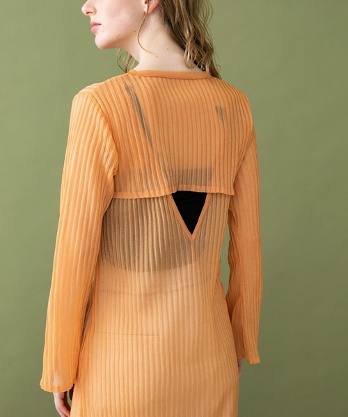 UNITED TOKYO（ユナイテッドトウキョウ）の「シアーニットワンピース（ワンピース・レディース・アイボリー/オレンジ/ブラック・0）」の20枚目の写真