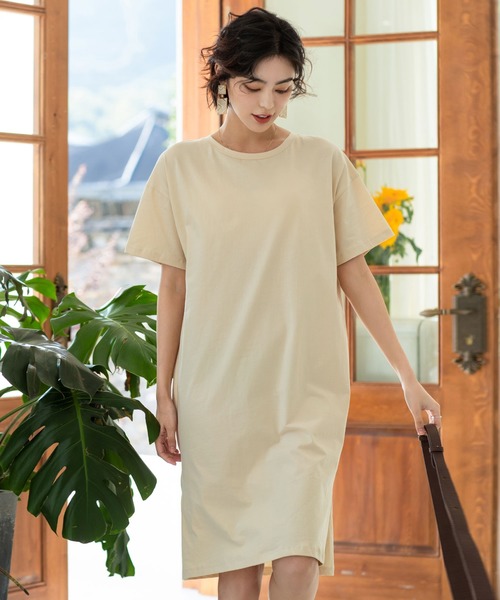 SAISON DE PAPILLON（セゾンドパピヨン）の「ビックシルエットTシャツワンピース（ワンピース・レディース・ピンク/ブラック/ベージュ/モカ/グレー・L/M/S/XL）」の15枚目の写真