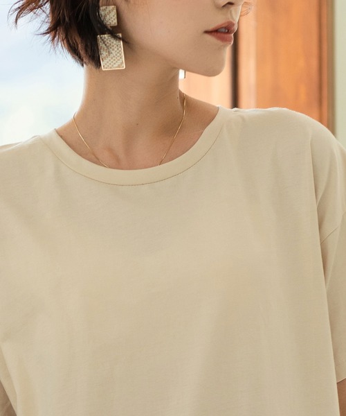 SAISON DE PAPILLON（セゾンドパピヨン）の「ビックシルエットTシャツワンピース（ワンピース・レディース・ピンク/ブラック/ベージュ/モカ/グレー・L/M/S/XL）」の19枚目の写真