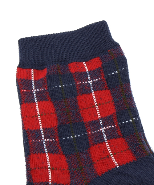 WEGO(ウィゴー)の「WEGO/チェックソックス(ソックス/靴下・レディース・ブラック/レッド・FREE)」の3枚目の写真