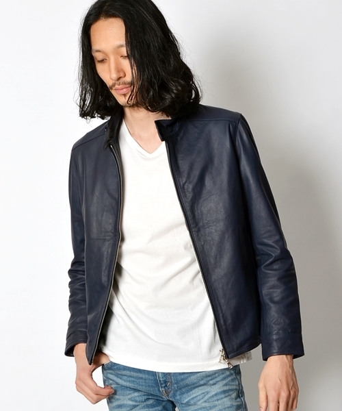 SHIPS（シップス）の「SC: ラムレザー ドッグイヤー/ブルゾン