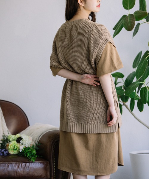 Mysa&Liina（ミーサリーナ）の「左胸ワンポイントロゴTワンピース（ワンピース・レディース・ブラック/ベージュ/ブラウン/オフホワイト・M）」の18枚目の写真