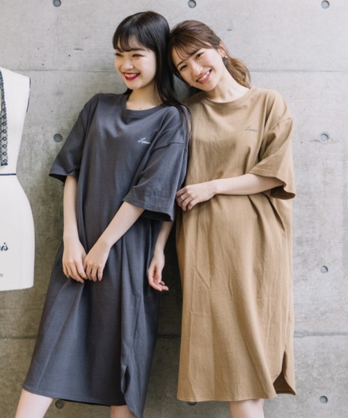 Mysa&Liina（ミーサリーナ）の「左胸ワンポイントロゴTワンピース（ワンピース・レディース・ブラック/ベージュ/ブラウン/オフホワイト・M）」の22枚目の写真