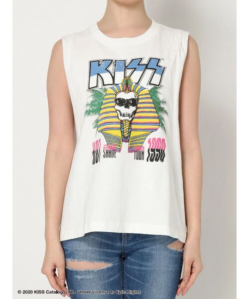 GYDA（ジェイダ）の「KISS タンクトップ（タンクトップ・レディース・チャコールグレー/オフホワイト・FREE）」の11枚目の写真