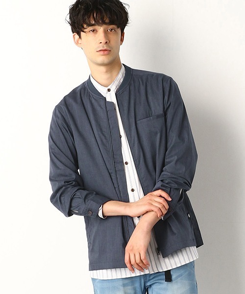 COMME CA COMMUNE(コムサコミューン)の「《リネンミックス》 MA-1 シャツブルゾン(ブルゾン・メンズ・ダークブラウン/ネイビー/カーキ/イエロー・SMALL/MEDIUM/LARGE)」の3枚目の写真