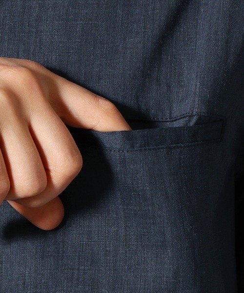 COMME CA COMMUNE(コムサコミューン)の「《リネンミックス》 MA-1 シャツブルゾン(ブルゾン・メンズ・ダークブラウン/ネイビー/カーキ/イエロー・SMALL/MEDIUM/LARGE)」の11枚目の写真