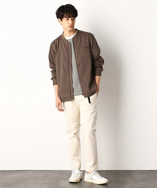 COMME CA COMMUNE(コムサコミューン)の「《リネンミックス》 MA-1 シャツブルゾン(ブルゾン・メンズ・ダークブラウン/ネイビー/カーキ/イエロー・SMALL/MEDIUM/LARGE)」の5枚目の写真