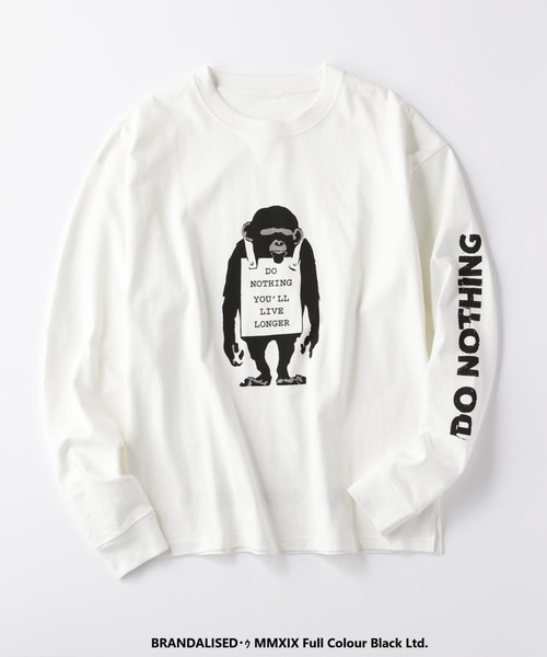 Right-on（ライトオン）の「【BRANDALISED】ビッグアートプリントロンＴ（Tシャツ/カットソー・メンズ・ホワイト/オフホワイト/ホワイト×ホワイト/ブラック/オレンジ/グリーン・M/L/XL）」の20枚目の写真