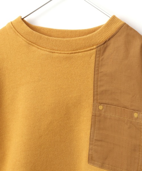 MAKE YOUR DAY(メイクユアデイ)の「異素材ポケット切替裏毛トレーナー■80~140cm(スウェット・キッズ・ネイビー/チャコールグレー/カーキ/キャメル・140/90/100/110/120/80/130)」の10枚目の写真