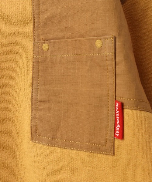 MAKE YOUR DAY(メイクユアデイ)の「異素材ポケット切替裏毛トレーナー■80~140cm(スウェット・キッズ・ネイビー/チャコールグレー/カーキ/キャメル・140/90/100/110/120/80/130)」の12枚目の写真