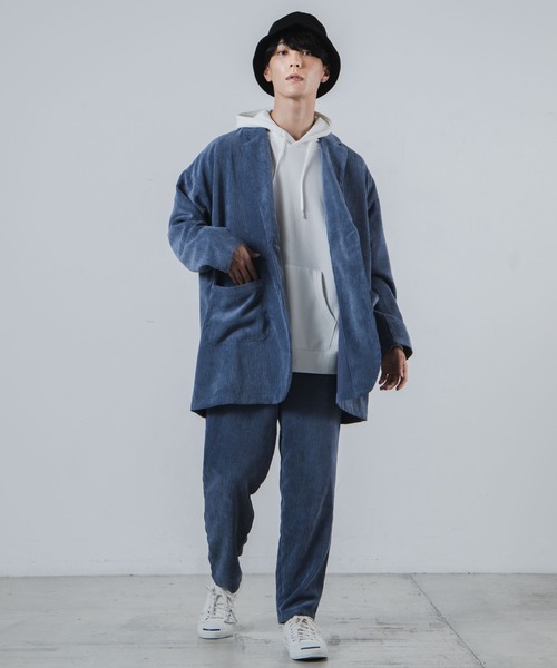 WEGO(ウィゴー)の「WEGO/【セットアップ対応商品】コーデュロイビッグシルエットテーラードジャケット(テーラードジャケット・メンズ・ブルー/アイボリー・MEDIUM/LARGE)」の6枚目の写真