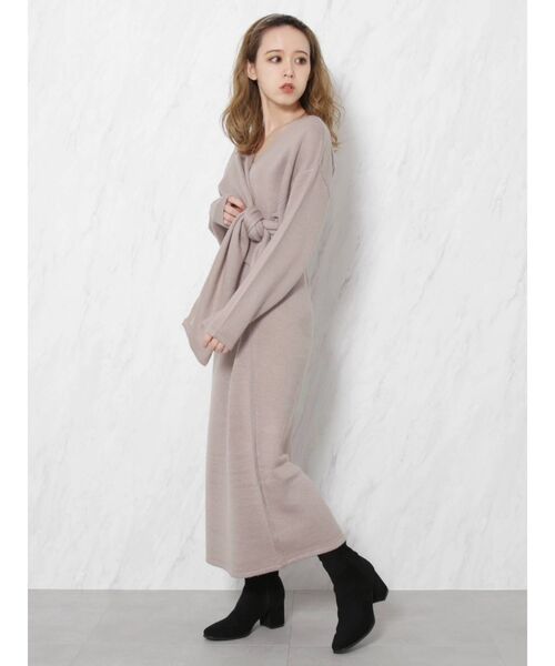 dazzlin（ダズリン）の「カシュクールラップニットワンピース【WEB限定】（ワンピース・レディース・グレー/ブラウン/モカ・FREE）」の7枚目の写真