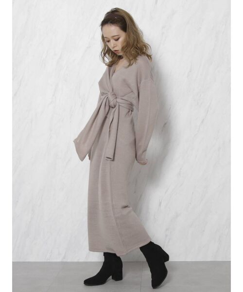 dazzlin（ダズリン）の「カシュクールラップニットワンピース【WEB限定】（ワンピース・レディース・グレー/ブラウン/モカ・FREE）」の15枚目の写真