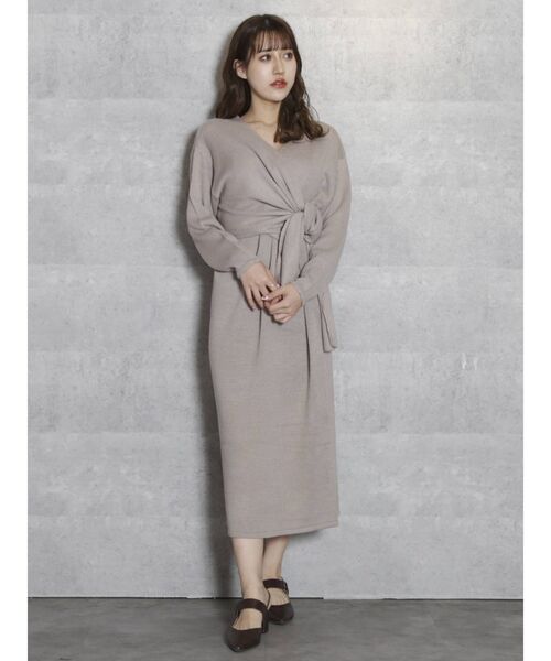 dazzlin（ダズリン）の「カシュクールラップニットワンピース【WEB限定】（ワンピース・レディース・グレー/ブラウン/モカ・FREE）」の11枚目の写真