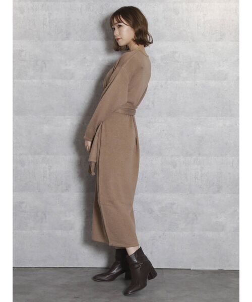 dazzlin（ダズリン）の「カシュクールラップニットワンピース【WEB限定】（ワンピース・レディース・グレー/ブラウン/モカ・FREE）」の8枚目の写真