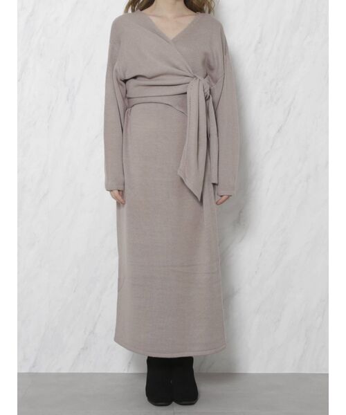 dazzlin（ダズリン）の「カシュクールラップニットワンピース【WEB限定】（ワンピース・レディース・グレー/ブラウン/モカ・FREE）」の12枚目の写真