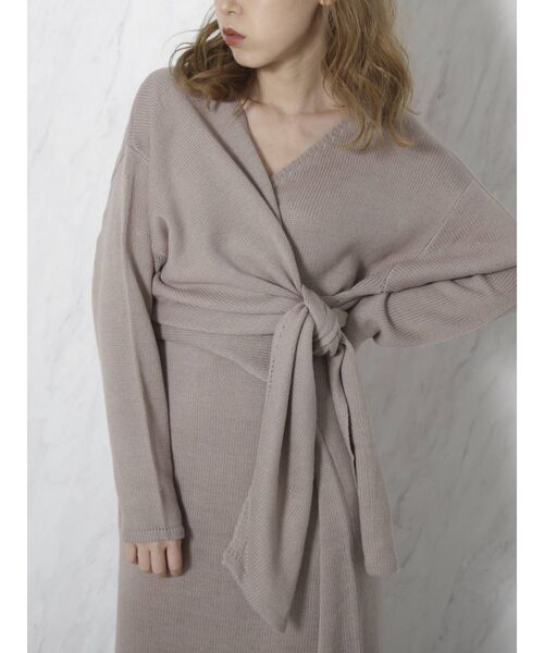 dazzlin（ダズリン）の「カシュクールラップニットワンピース【WEB限定】（ワンピース・レディース・グレー/ブラウン/モカ・FREE）」の14枚目の写真