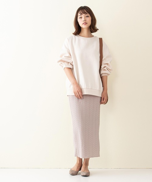 INNOCENT BLUE（イノセントブルー）の「【innocent blue/イノセントブルー】サイドスリットタイトスカート　ニットソー素材　ウエストゴム仕様（スカート・レディース・ブラック/グリーン/ライトベージュ/アイボリー/ブラウン・MEDIUM）」の18枚目の写真