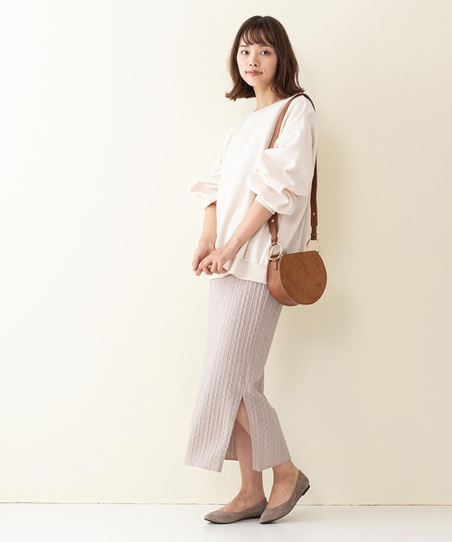 INNOCENT BLUE（イノセントブルー）の「【innocent blue/イノセントブルー】サイドスリットタイトスカート　ニットソー素材　ウエストゴム仕様（スカート・レディース・ブラック/グリーン/ライトベージュ/アイボリー/ブラウン・MEDIUM）」の19枚目の写真