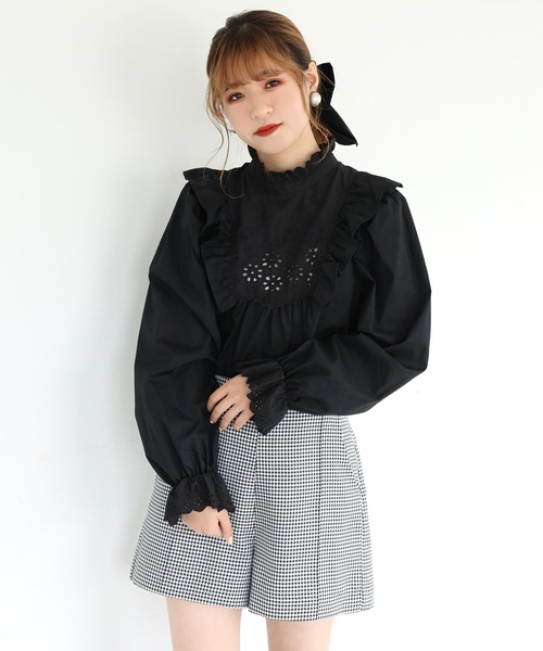 one after another NICE CLAUP（ワンアフターアナザーナイスクラップ）の「ハイウエストショートパンツ（その他パンツ・レディース・アイボリー/ブラック/チェック・FREE）」の5枚目の写真