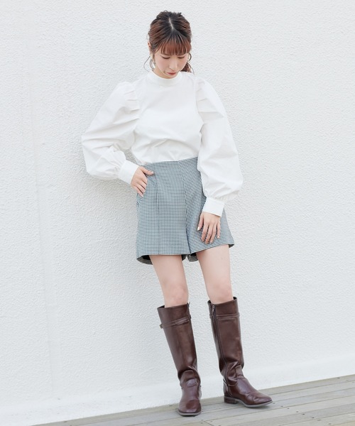 one after another NICE CLAUP（ワンアフターアナザーナイスクラップ）の「ハイウエストショートパンツ（その他パンツ・レディース・アイボリー/ブラック/チェック・FREE）」の10枚目の写真