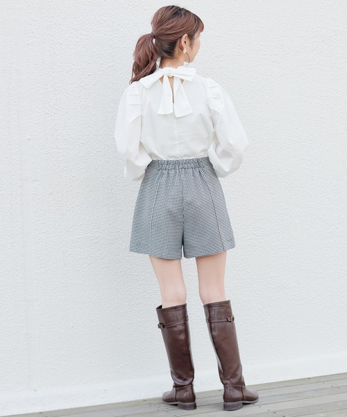 one after another NICE CLAUP（ワンアフターアナザーナイスクラップ）の「ハイウエストショートパンツ（その他パンツ・レディース・アイボリー/ブラック/チェック・FREE）」の11枚目の写真
