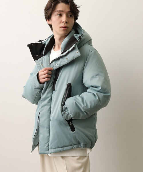 セール】シームレスグリーンダウンジャケット（ダウンジャケット