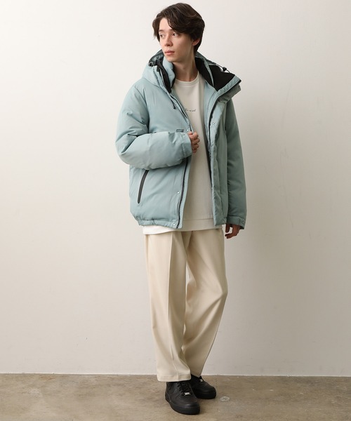 JUNRED(ジュンレッド)の「シームレスグリーンダウンジャケット(ダウンジャケット/コート・メンズ・ブラック/サックスブルー・S/M/L/LL)」の7枚目の写真