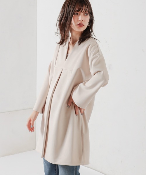 natural couture（ナチュラルクチュール）の「ポンチスエードキーネックチュニック（その他トップス・レディース・チャコールグレー/アイボリー/ラベンダー・FREE）」の5枚目の写真