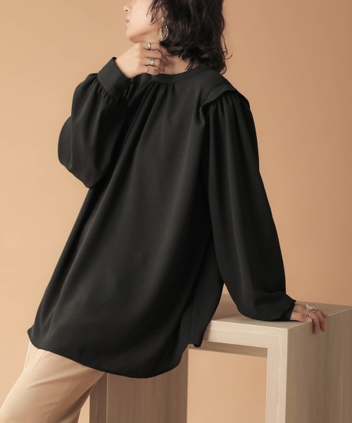 Bab(バブ)の「2wayショルダータックブラウス(シャツ/ブラウス・レディース・アイボリー/ミント/ブラック・38)」の3枚目の写真