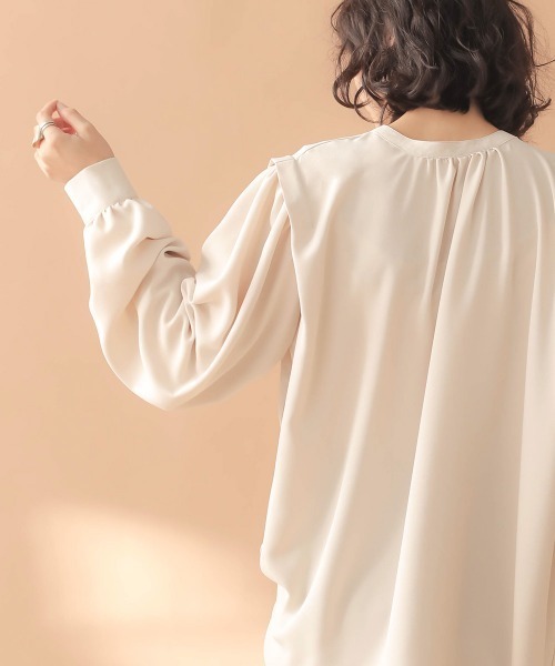 Bab(バブ)の「2wayショルダータックブラウス(シャツ/ブラウス・レディース・アイボリー/ミント/ブラック・38)」の9枚目の写真