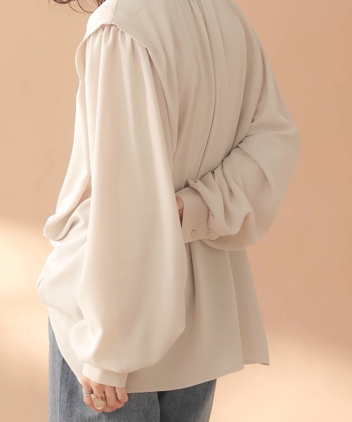 Bab(バブ)の「2wayショルダータックブラウス(シャツ/ブラウス・レディース・アイボリー/ミント/ブラック・38)」の10枚目の写真