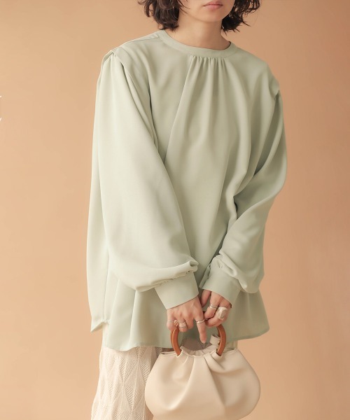 Bab(バブ)の「2wayショルダータックブラウス(シャツ/ブラウス・レディース・アイボリー/ミント/ブラック・38)」の22枚目の写真