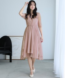 ロング&七分袖 フォーマル アシンメトリー 大きいサイズ 結婚式 ワンピースドレス オケージョンドレス お呼ばれ 二次会 成人式 同窓会 謝恩会 20代 30代