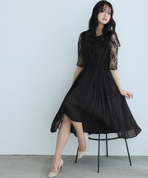 PourVous（プールヴー）の「ロング&七分袖フォーマルアシンメトリー大きいサイズ結婚式ワンピースドレスオケージョンドレスお呼ばれ 二次会 成人式（ドレス・レディース）」