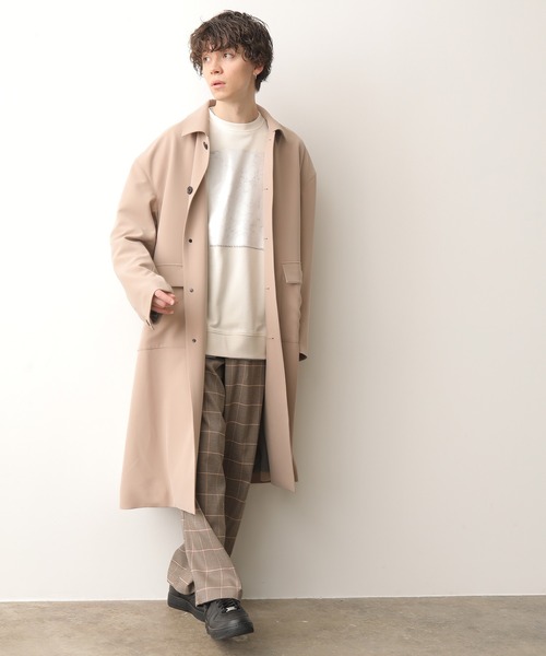 JUNRED(ジュンレッド)の「ルーズステンカラーコート(ステンカラーコート・メンズ・ブラック/ベージュ・M/L)」の4枚目の写真