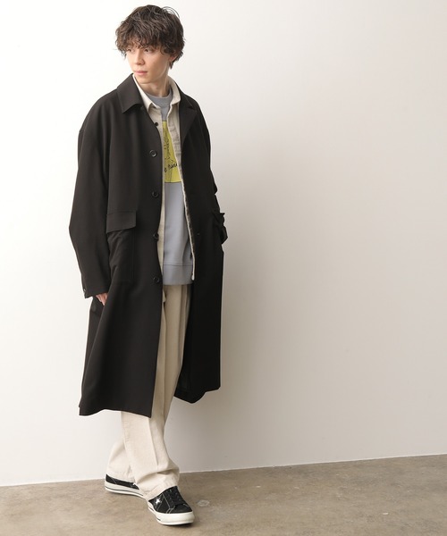 JUNRED(ジュンレッド)の「ルーズステンカラーコート(ステンカラーコート・メンズ・ブラック/ベージュ・M/L)」の7枚目の写真