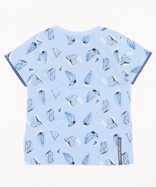 RAGMART（ラグマート）の「レイヤード風Tシャツ ボーダー ドット ヨット（Tシャツ/カットソー・キッズ・ブルー/ブラック×ホワイト/ドット・120cm/130cm/100cm/110cm）」の4枚目の写真