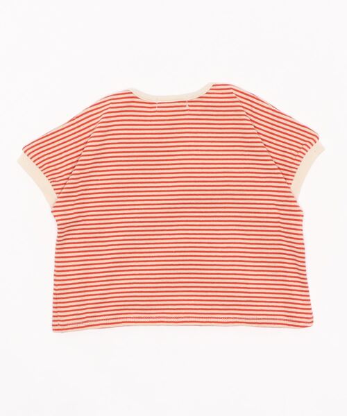 quoti use fith（クゥオティ　ユース　フィス）の「ミニバスクボーダー天竺 ヘムラウンド 半袖Tシャツ（Tシャツ/カットソー・キッズ・ネイビー/ブラウン/レッド/カーキ・90/100/110/120/80/130）」の5枚目の写真