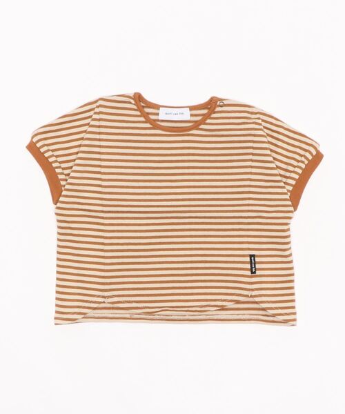 quoti use fith（クゥオティ　ユース　フィス）の「ミニバスクボーダー天竺 ヘムラウンド 半袖Tシャツ（Tシャツ/カットソー・キッズ・ネイビー/ブラウン/レッド/カーキ・90/100/110/120/80/130）」の6枚目の写真