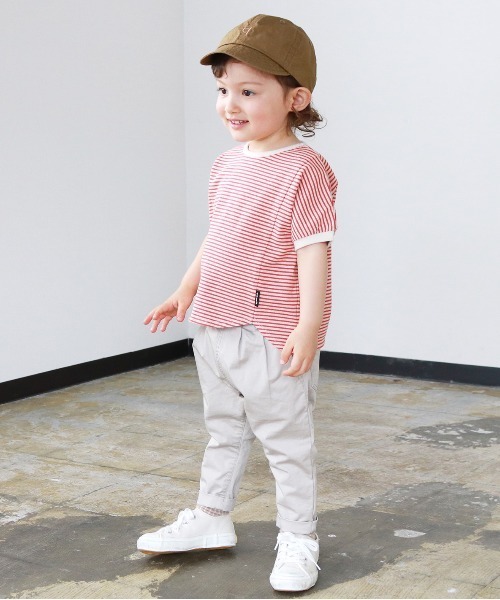 quoti use fith（クゥオティ　ユース　フィス）の「ミニバスクボーダー天竺 ヘムラウンド 半袖Tシャツ（Tシャツ/カットソー・キッズ・ネイビー/ブラウン/レッド/カーキ・90/100/110/120/80/130）」の19枚目の写真