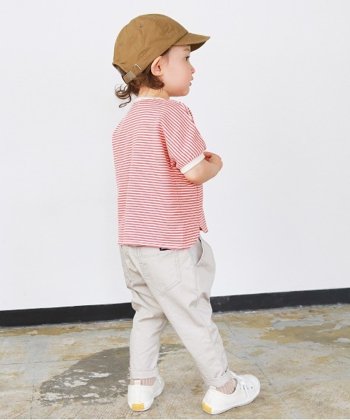 quoti use fith（クゥオティ　ユース　フィス）の「ミニバスクボーダー天竺 ヘムラウンド 半袖Tシャツ（Tシャツ/カットソー・キッズ・ネイビー/ブラウン/レッド/カーキ・90/100/110/120/80/130）」の21枚目の写真