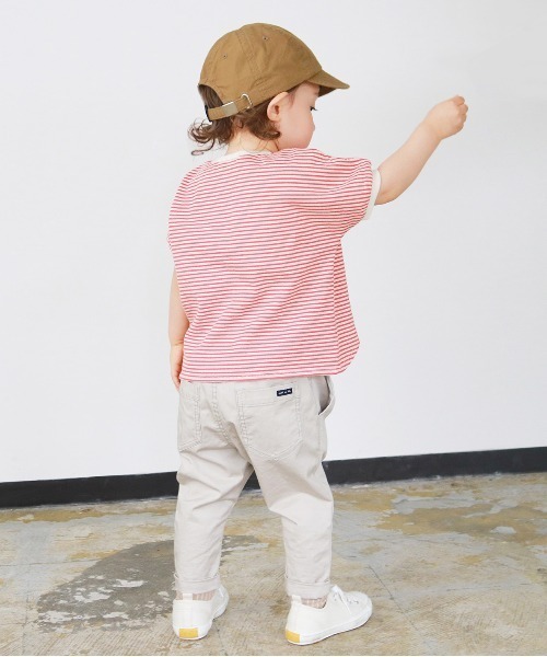 quoti use fith（クゥオティ　ユース　フィス）の「ミニバスクボーダー天竺 ヘムラウンド 半袖Tシャツ（Tシャツ/カットソー・キッズ・ネイビー/ブラウン/レッド/カーキ・90/100/110/120/80/130）」の22枚目の写真
