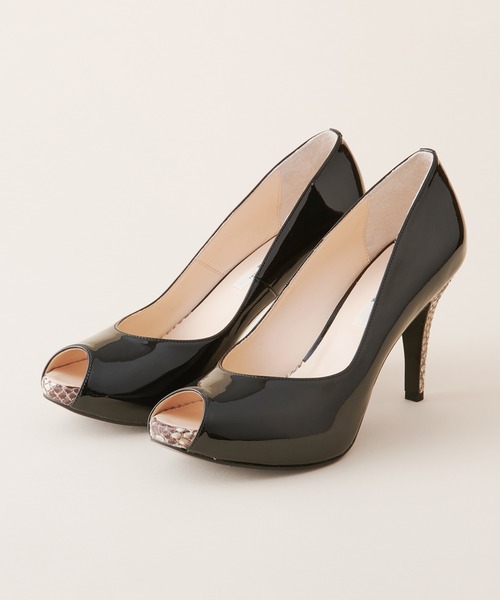 SEVEN TWELVE THIRTY（セヴントゥエルヴサーティー）の「【SEVEN TWELVE THIRTY】ストーム付きオープントゥパンプス（パンプス・レディース・ライトグレー/ベビーピンク/ライトベージュ/Black・23cm/23.5cm/24cm/24.5cm/22.5cm/22cm）」の2枚目の写真