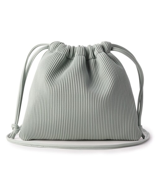 pink adobe（ピンクアドベ）の「◆巾着プリーツバッグ（ショルダーバッグ・レディース・アイボリー/ゴールド/ブラック/ライトグリーン/キャメル・00）」の13枚目の写真