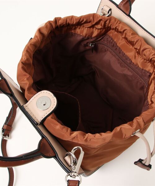 INTERPLANET(インタープラネット)の「ナイロン異素材BAG(ショルダーバッグ・レディース・グレー/ブラウン・フリー)」の6枚目の写真