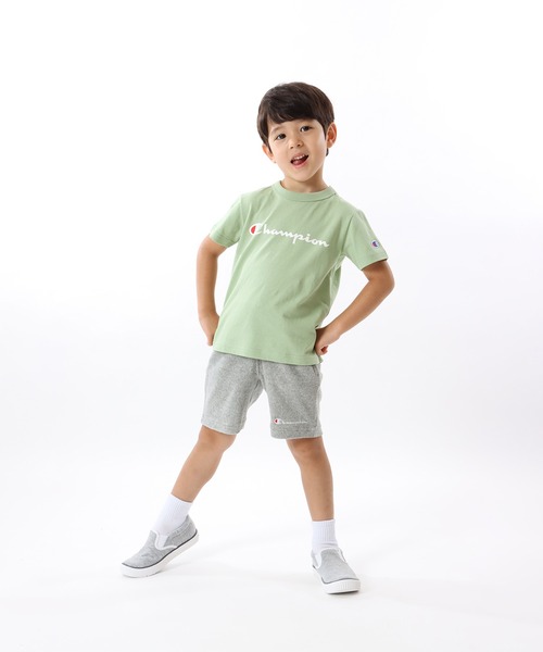 Champion(チャンピオン)の「【Champion/チャンピオン】キッズ ベーシック ショートスリーブTシャツ(Tシャツ/カットソー・キッズ・ブラック/オレンジ/ライトグリーン/オフホワイト/ネイビー/グレー/ベージュ/パープル/ターコイズブルー/イエロー/ライトパープル・140/150/130/100/160/110/120)」の5枚目の写真