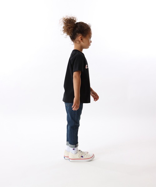 Champion(チャンピオン)の「【Champion/チャンピオン】キッズ ベーシック ショートスリーブTシャツ(Tシャツ/カットソー・キッズ・ブラック/オレンジ/ライトグリーン/オフホワイト/ネイビー/グレー/ベージュ/パープル/ターコイズブルー/イエロー/ライトパープル・140/150/130/100/160/110/120)」の14枚目の写真